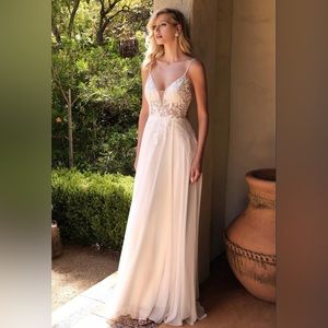 Cinderella Divine Bridals - TY11 Sheer Floral Embroidered Bridal Gown